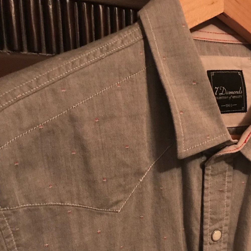 Gray slim fit button down - Picture 2 of 3